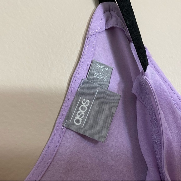 ASOS spaghetti strap lavender blouse ruffles size 8 - Picture 4 of 10